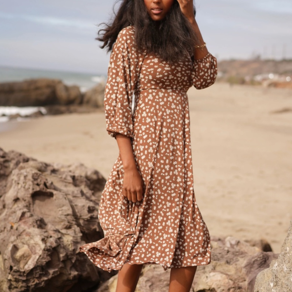 Carly Jean Los Angeles (CJLA) Mari Dress in Brown